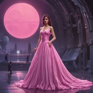 Elegant Pink Sci-Fi Art Print